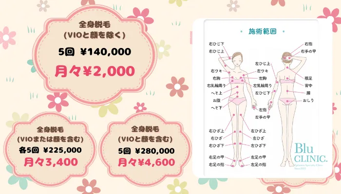 ブルークリニック全身比較料金