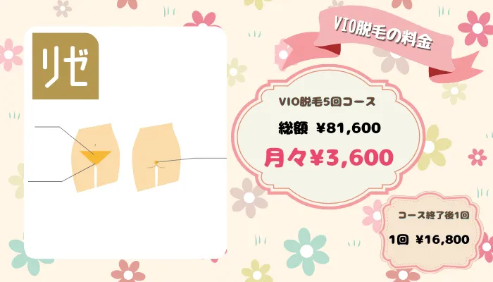リゼクリニック比較VIO脱毛料金左