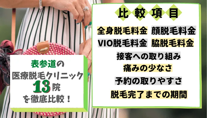表参道の医療脱毛クリニック13院を徹底比較！