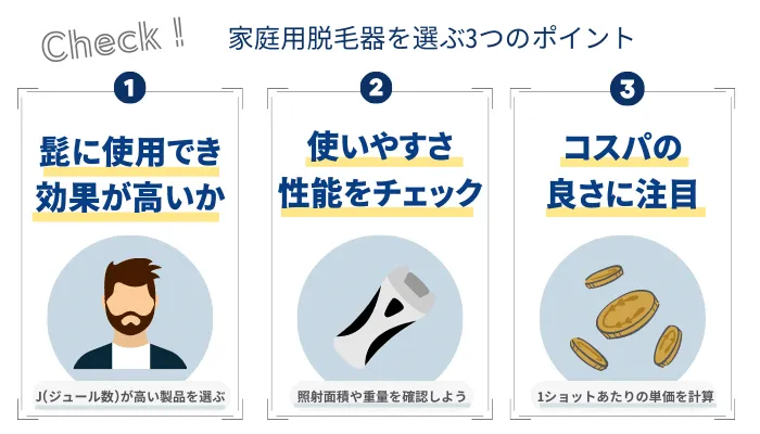 家庭用脱毛器を選ぶポイント