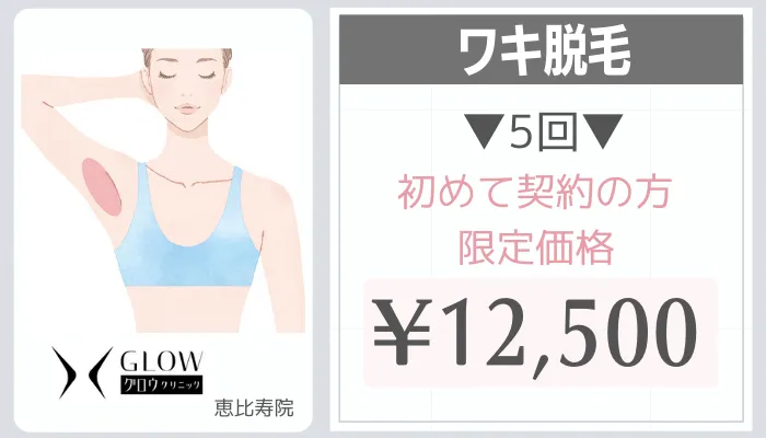 グロウクリニック恵比寿ワキ脱毛料金