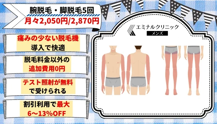 ンズエミナル腕・脚脱毛