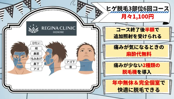 レジーナクリニックオム髭脱毛