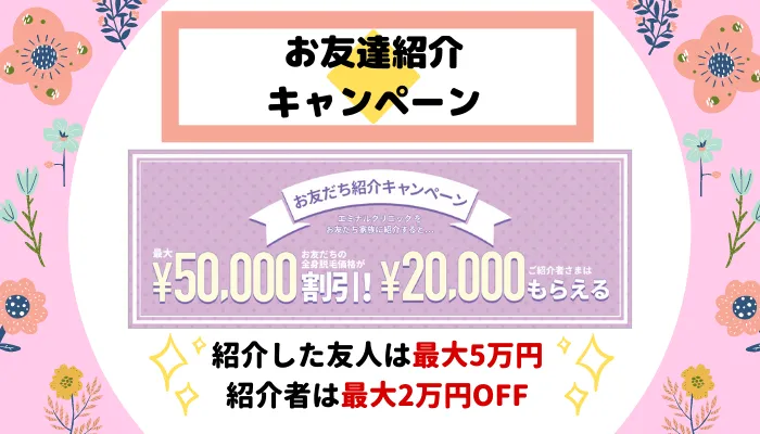 エミナルクリニック梅田お友達紹介キャンペーン