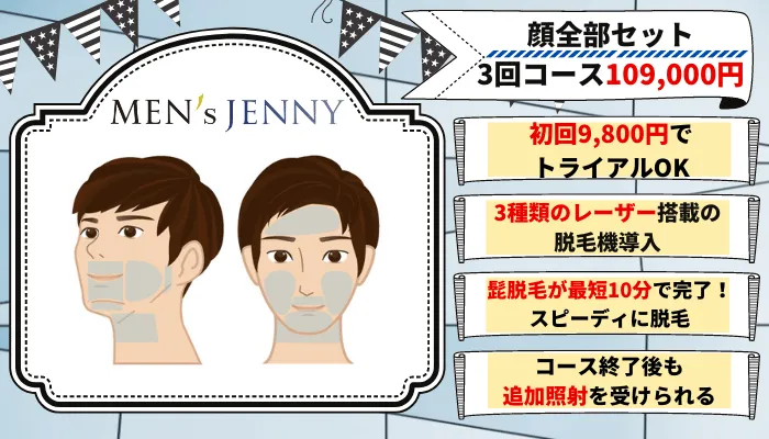 メンズジェニー髭脱毛