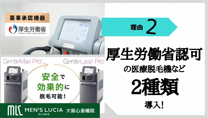 メンズルシアクリニック大阪心斎橋おすすめ理由2