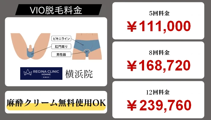 レジーナクリニックオム横浜VIO脱毛料金