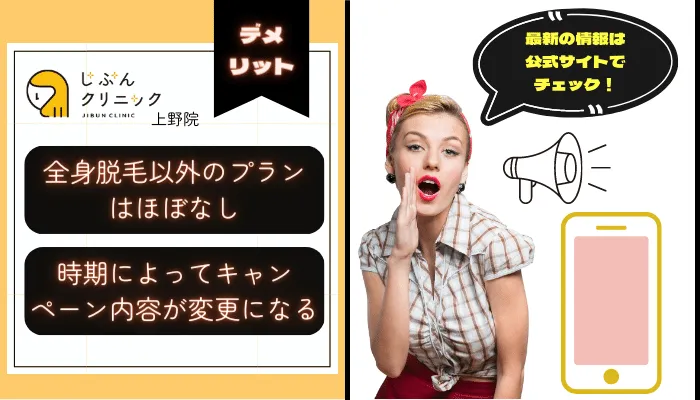 じぶんクリニック上野デメリット