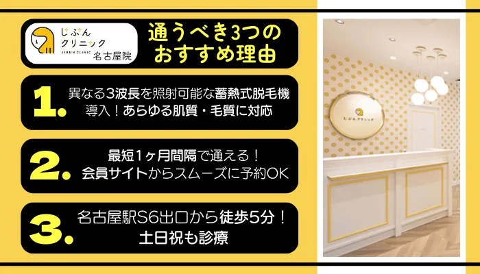 じぶんクリニック名古屋に通うべき3つのおすすめ理由