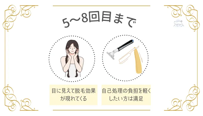 回数別に見る医療脱毛の効果と期間5〜8回目まで