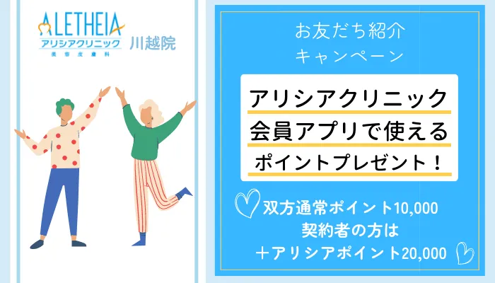 アリシアクリニック川越お友だち紹介キャンペーン