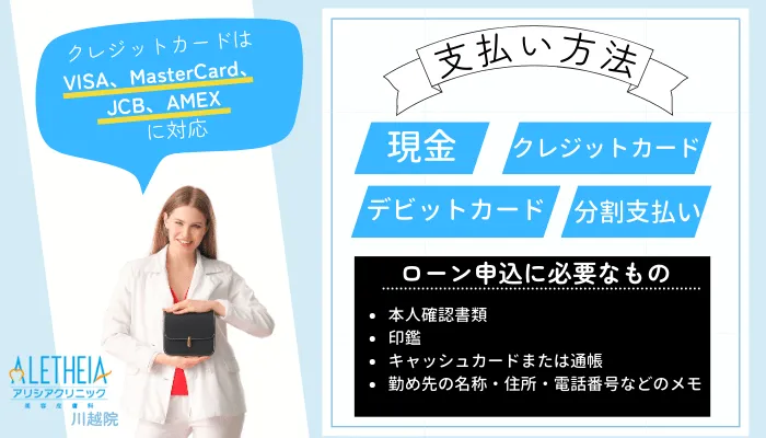 アリシアクリニック川越の支払い方法