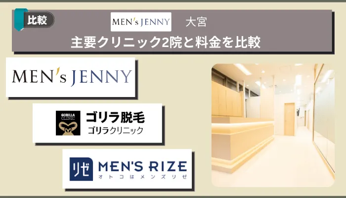 メンズジェニー大宮料金比較