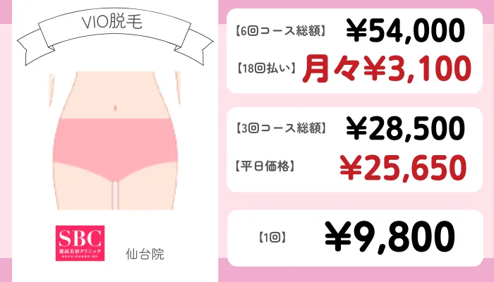 SBC仙台VIO脱毛