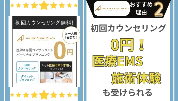 ウィルビークリニックブラック医療痩身おすすめ理由2
