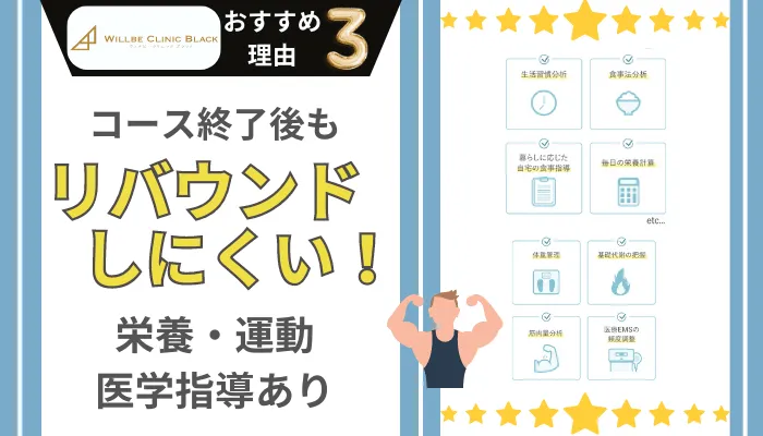 ウィルビークリニックブラック医療痩身おすすめ理由3