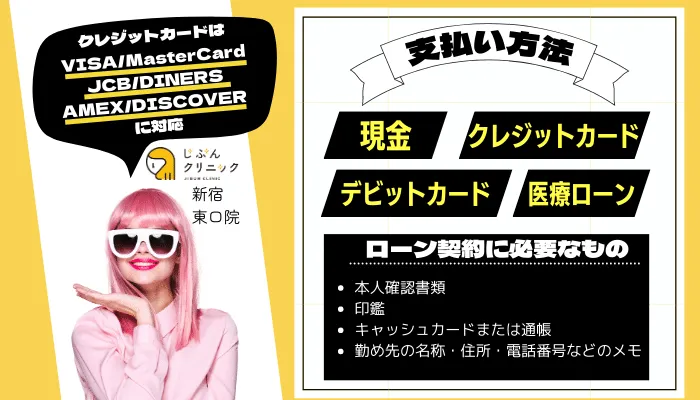 じぶんクリニック新宿東口の支払い方法