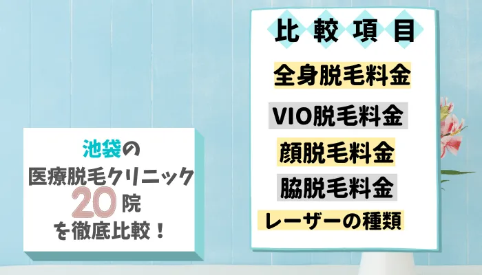 池袋の医療脱毛クリニック20院を徹底比較