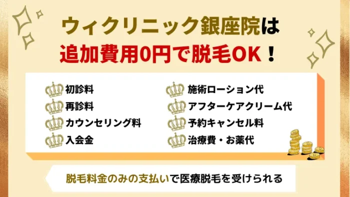 ウィクリニック銀座院の追加費用