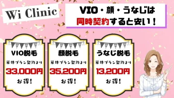 ウィクリニックの全身脱毛同時契約