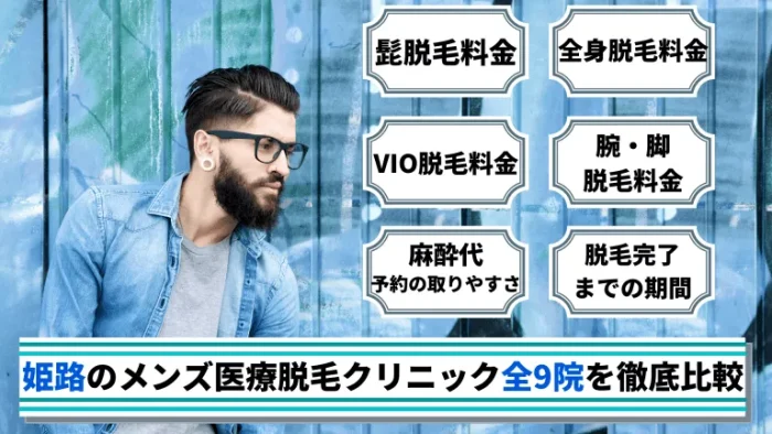 姫路のメンズ医療脱毛クリニック全9院を徹底比較