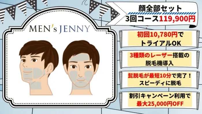 メンズジェニー髭脱毛