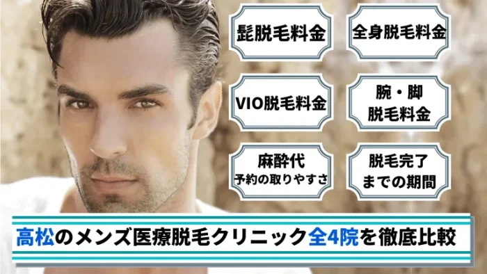 高松のメンズ医療脱毛クリニック全4院を徹底比較