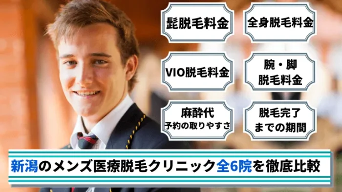 新潟のメンズ医療脱毛クリニック全6院を徹底比較