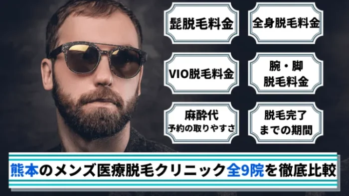 熊本のメンズ医療脱毛クリニック全9院を徹底比較