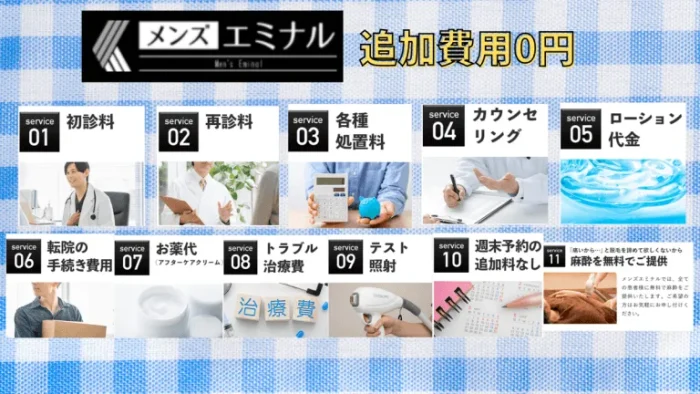 メンズエミナル追加費用