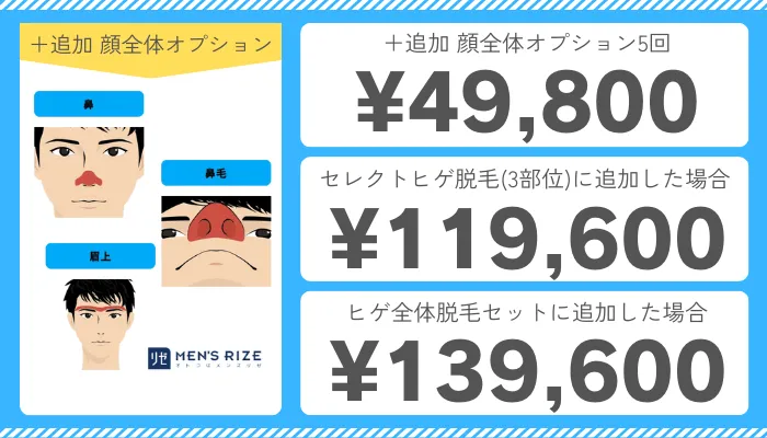メンズリゼ＋追加-顔全体オプション