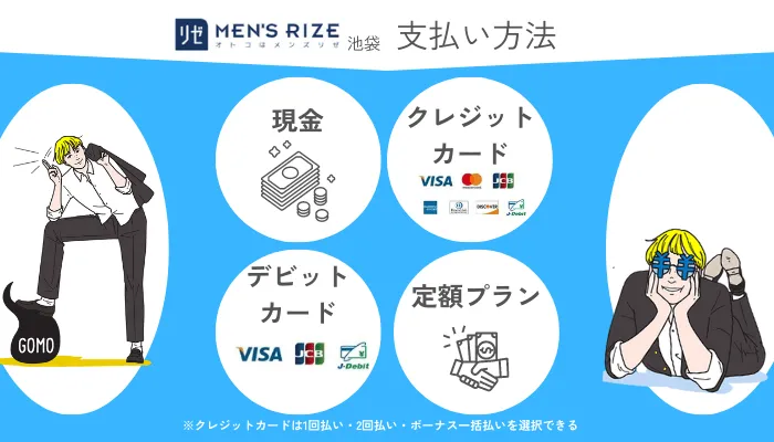 メンズリゼ池袋支払い方法