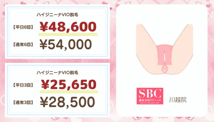 湘南美容クリニック川越おすすめプランVIO